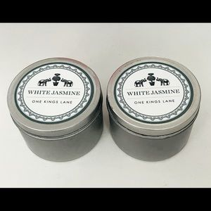 Set of 2 White Jasmine candle tins